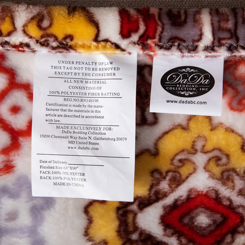 DaDa Bedding Southwestern Havana Geometric Soft Plush Fleece Flannel Throw Blanket (XY1012) - DaDa Bedding Collection