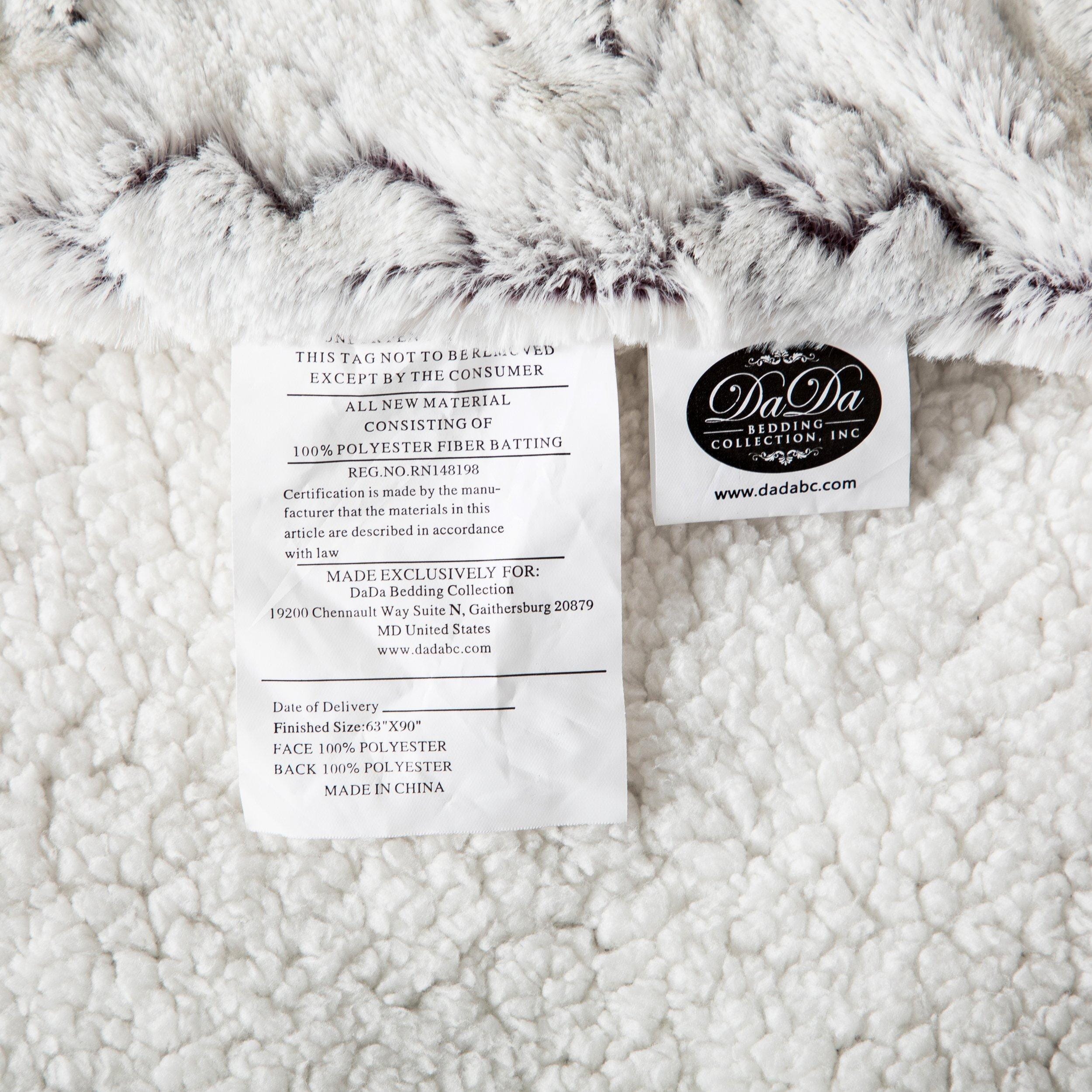  DaDa Bedding Collection DaDa Bedding Luxury Dreamy Milky White & Purple Sherpa Backside Faux Fur Throw Blanket (M3395) by DaDa Bedding Collection - 50