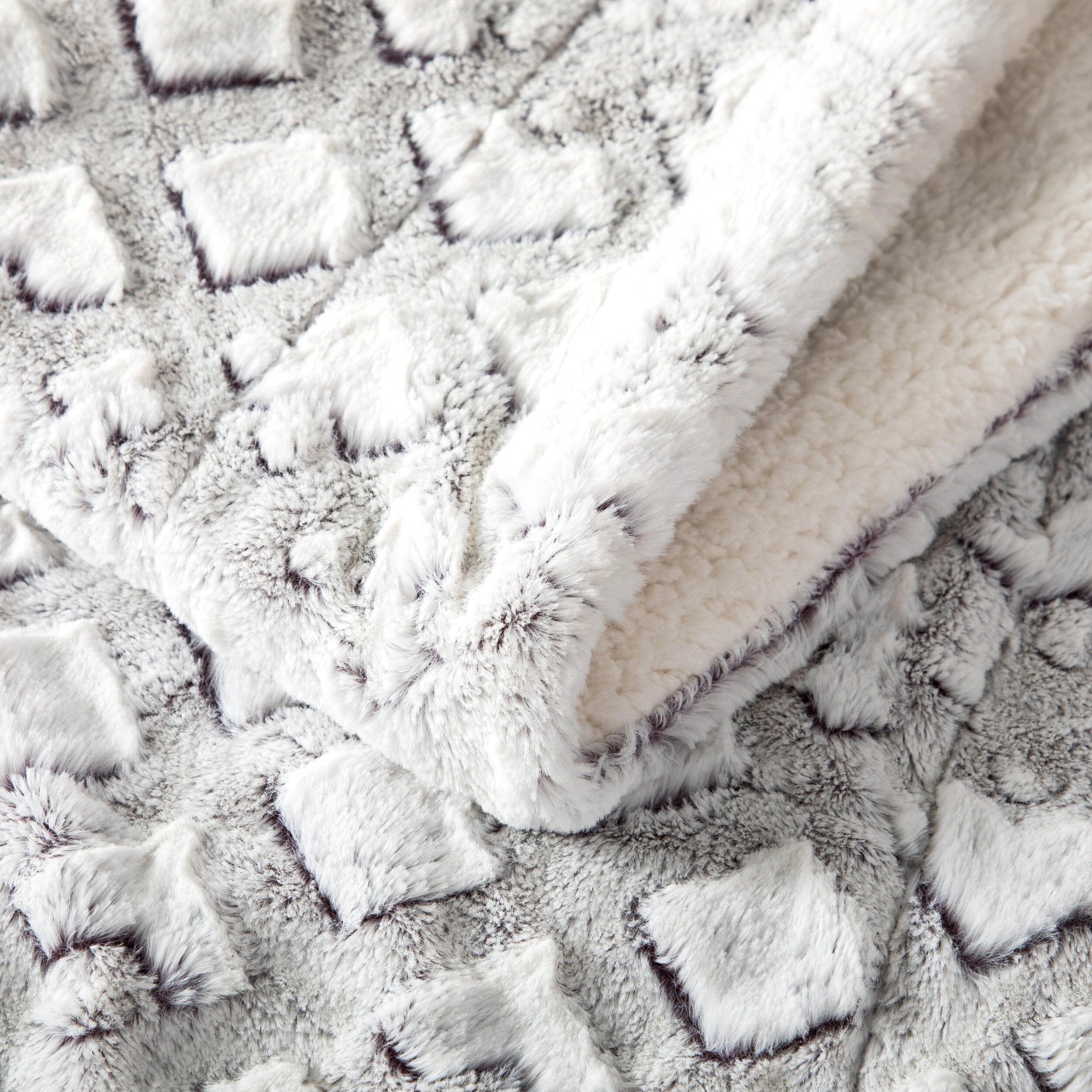  DaDa Bedding Collection DaDa Bedding Luxury Dreamy Milky White & Purple Sherpa Backside Faux Fur Throw Blanket (M3395) by DaDa Bedding Collection - 50