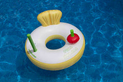 41" Inflatable Yellow and White Pina Colada Swimming Pool Ring Float