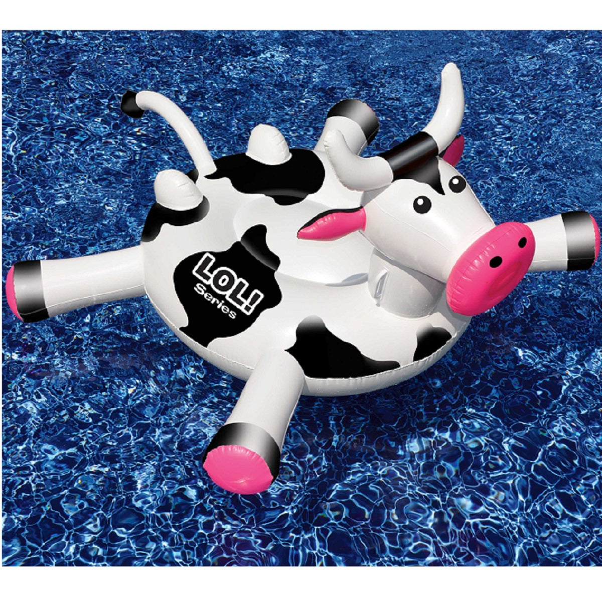  Swim Central Inflatable Black and White Ride-on Cow Novelty Swimming Pool Float  54-Inch - Default Title - Bonton