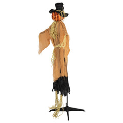 Animated Jack-O'-Lantern Scarecrow Halloween Decoration - 6'