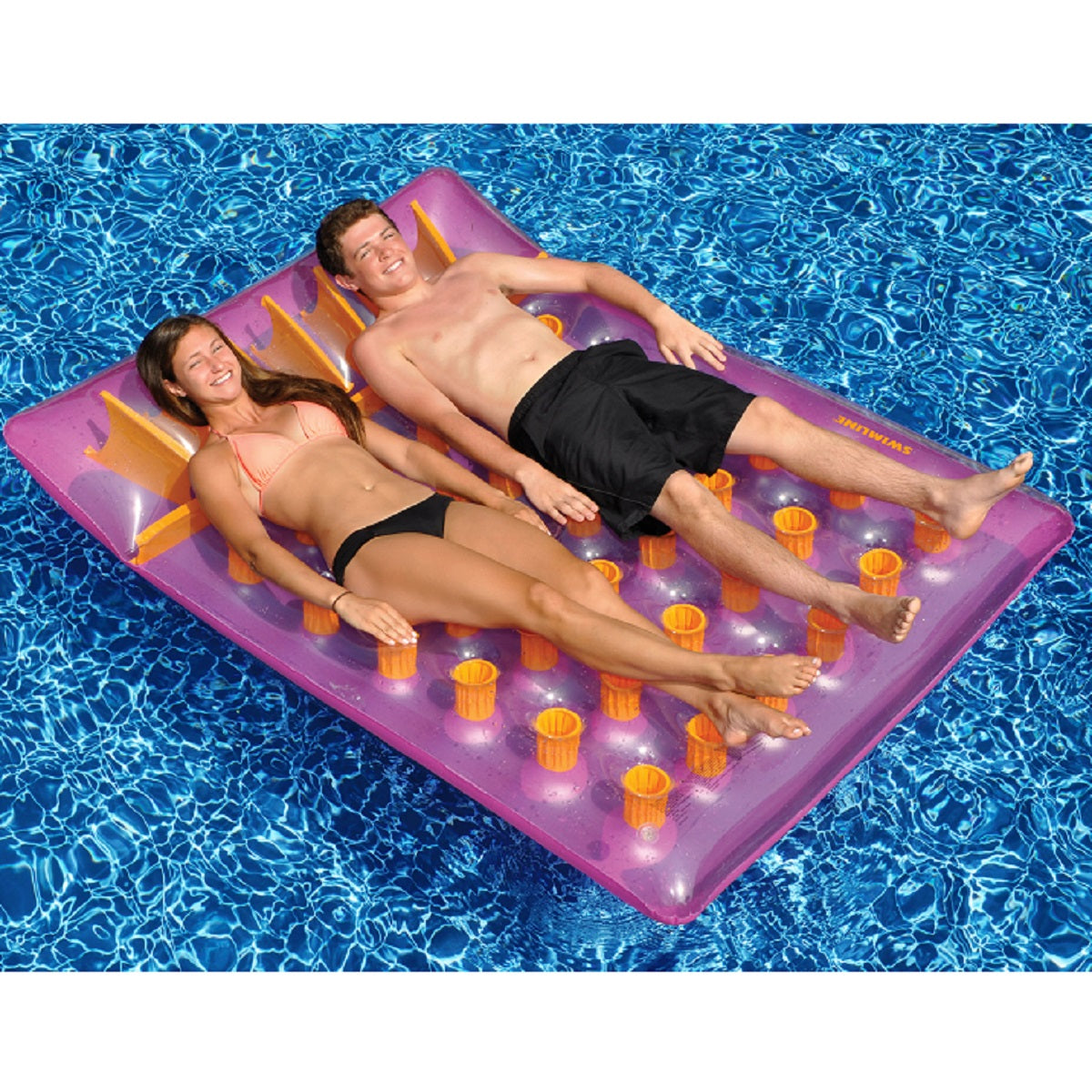  Swim Central Inflatable Purple Water Sports Double Swimming Pool Mat Float  78-Inch - Default Title - Bonton