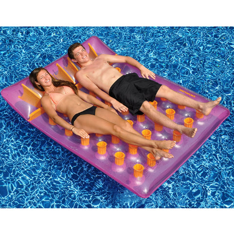 Inflatable Purple Water Sports Double Swimming Pool Mat Float  78-Inch