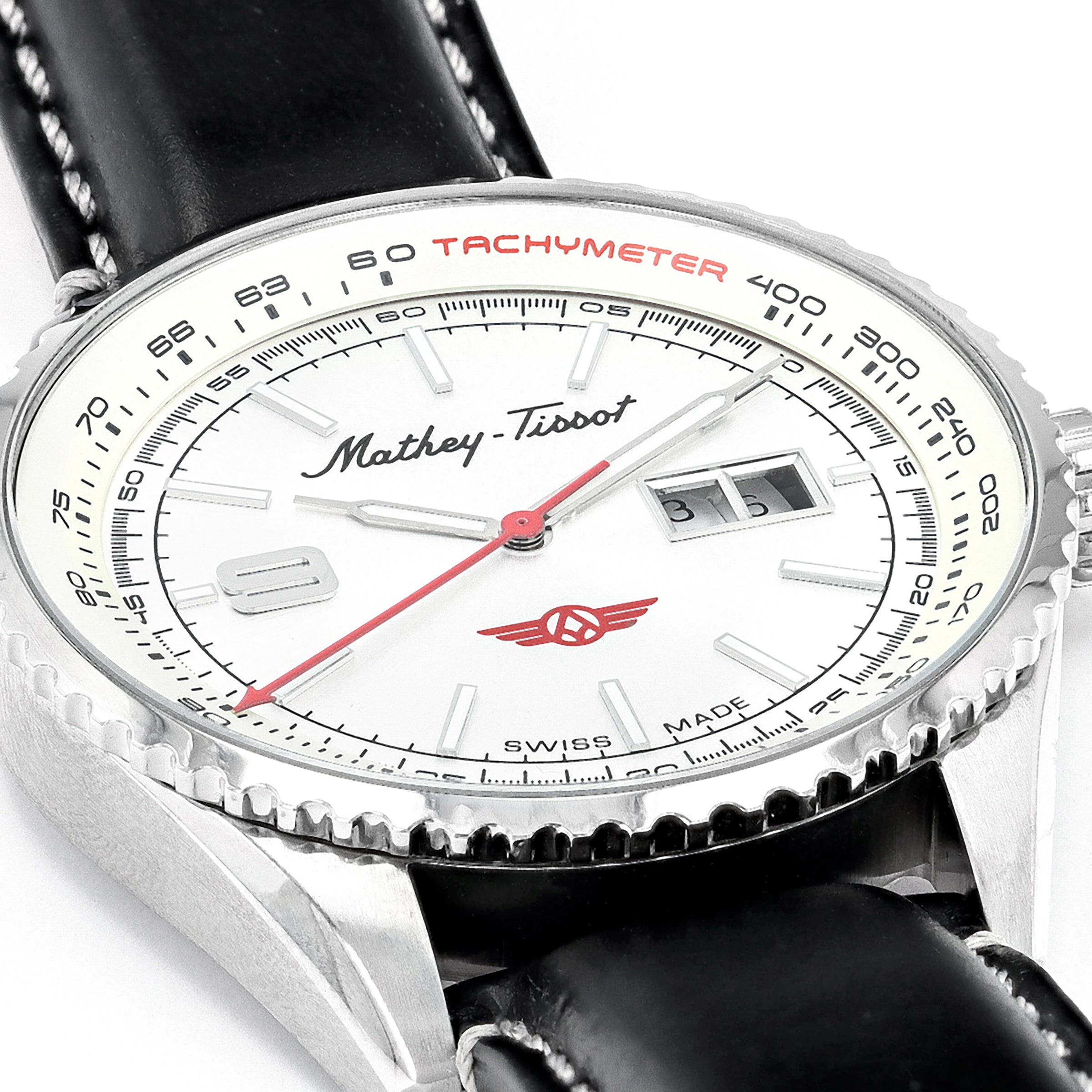  Mathey Tissot Atlas Collection Three Hand Date Watch - Black - Bonton