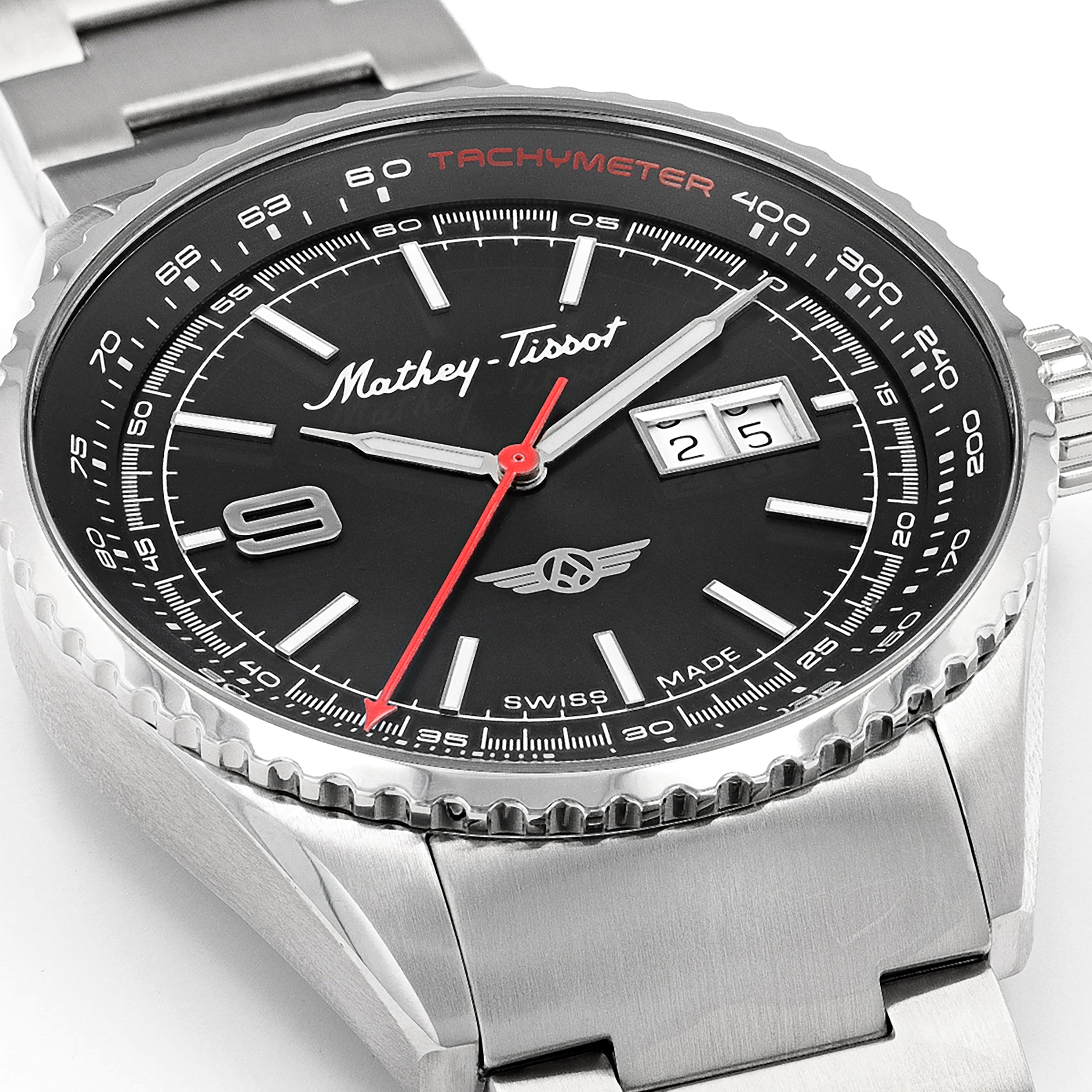  Mathey Tissot Atlas Collection Three Hand Date Watch - Silver - Bonton