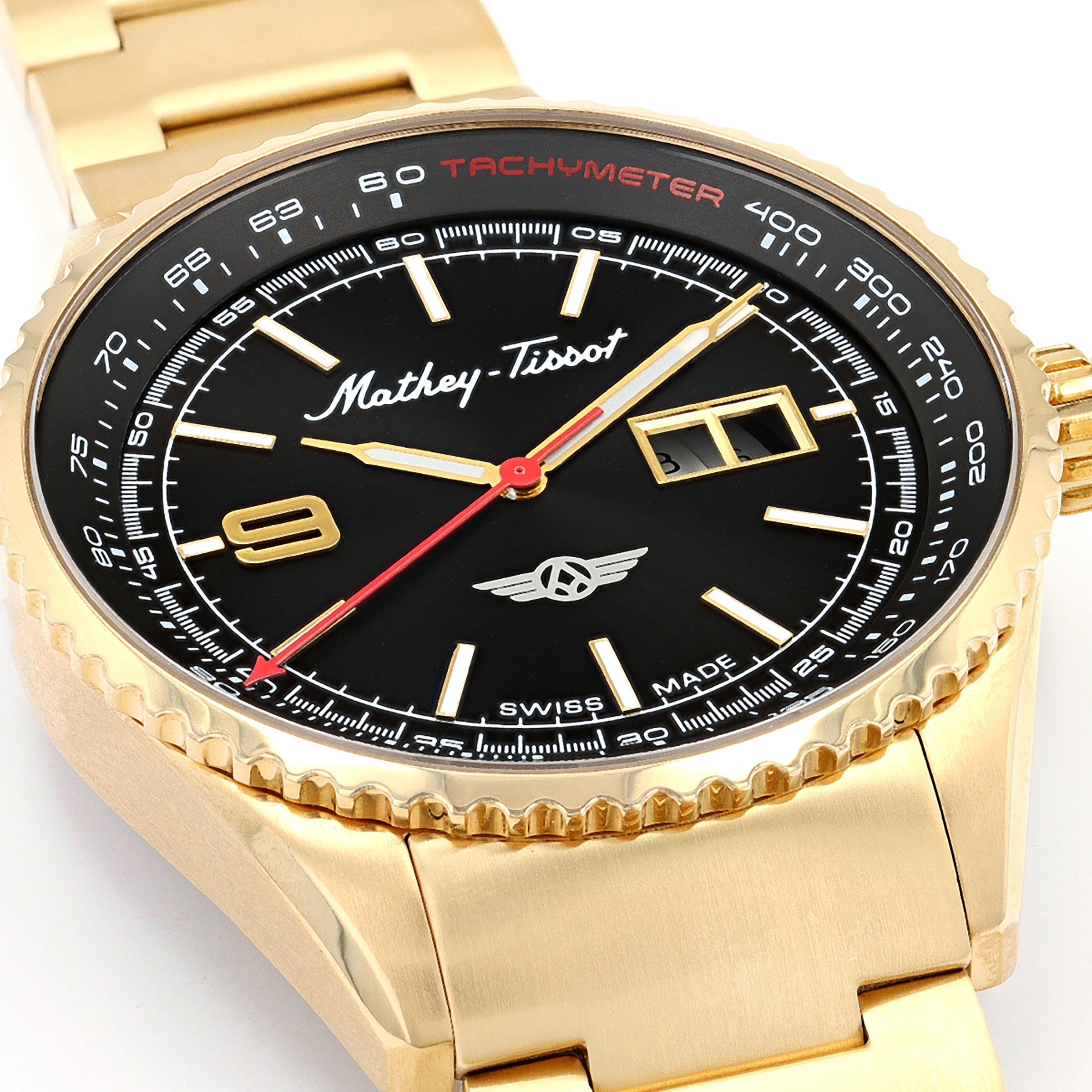  Mathey Tissot Atlas Collection Three Hand Date Watch - Gold - Bonton