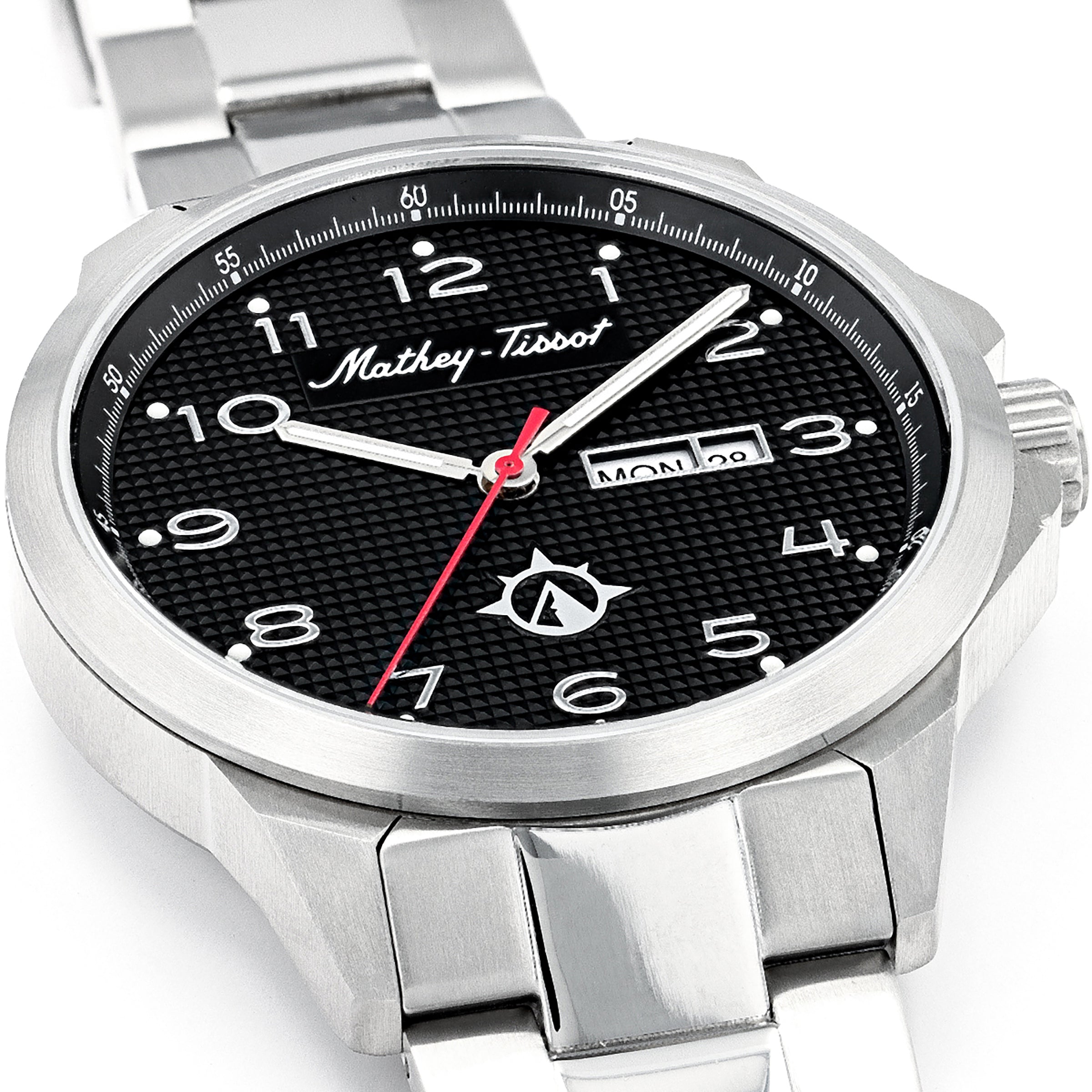  Mathey Tissot Excalibur Collection Three Hand Date Watch - Stainless - Bonton