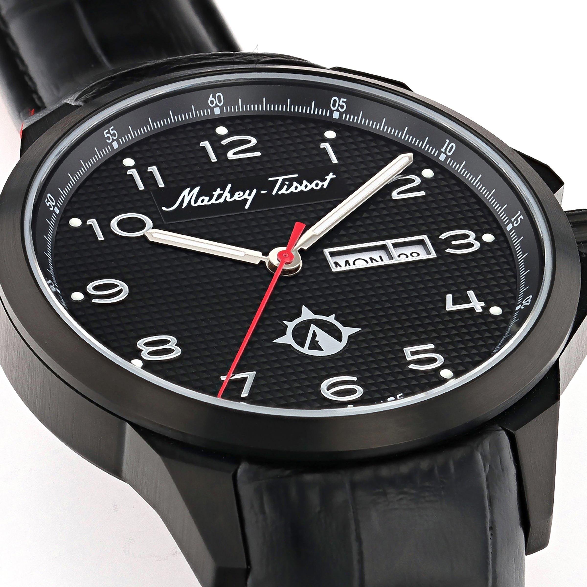  Mathey Tissot Excalibur Collection Three Hand Date Watch - Black - Bonton