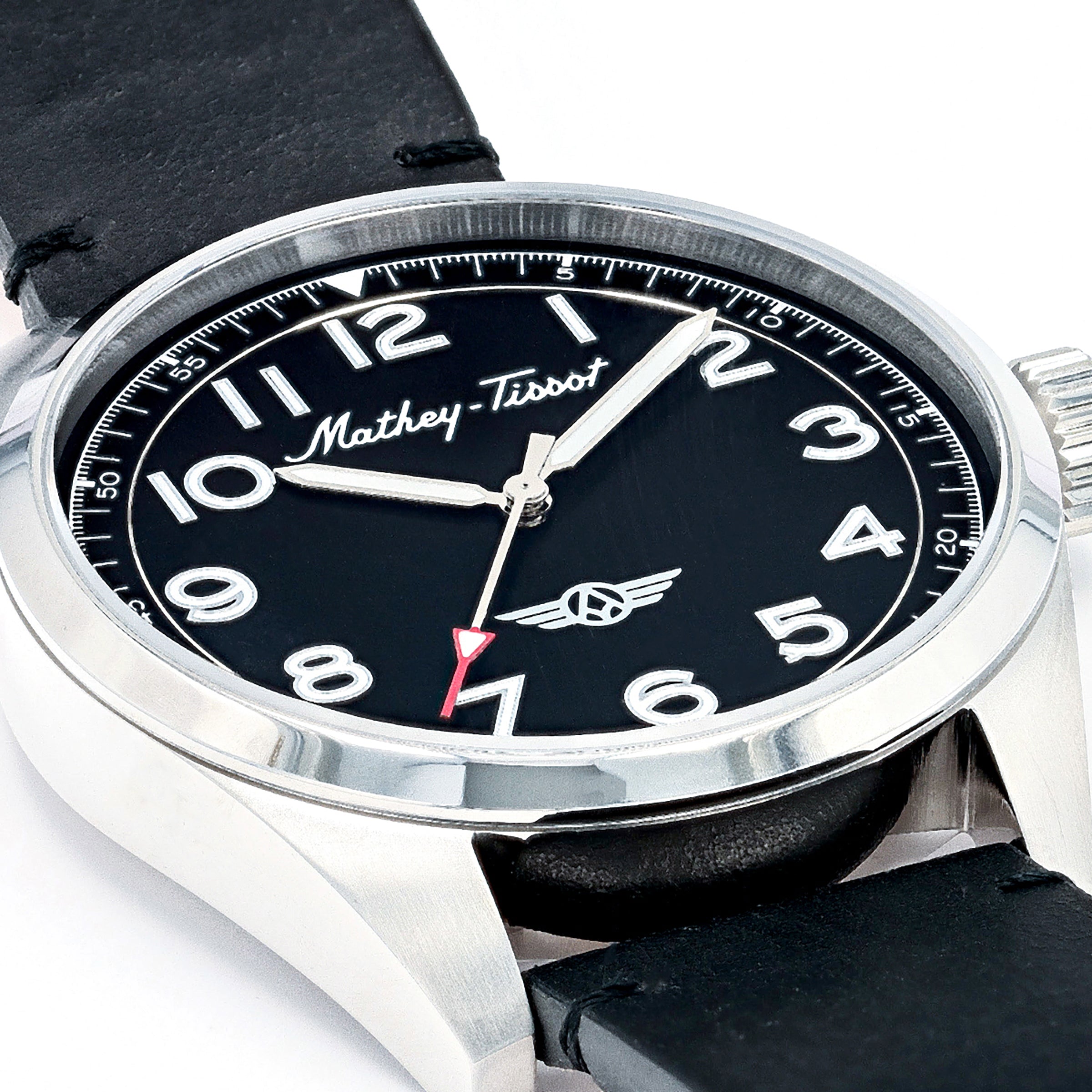  Mathey Tissot Heritage Collection Three Hand Watch - Black - Bonton