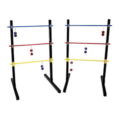 Pro Ladder Toss Indoor Outdoor Game Set for Yard & Lawn Games With 6 Soft Rubber Bolo Balls Heavy Duty Bars Stands & Travel Carrying Case | Game for Family Kids Beach Party Picnic & Adults