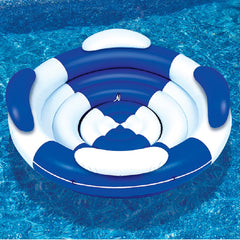 84" Inflatable Blue and White Sofa Island Swimming Pool Lounger