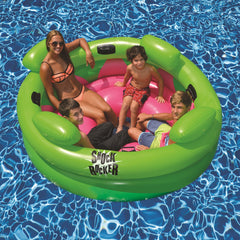 75" Bright Green and Pink Inflatable Shock Rocker Swimming Pool Float