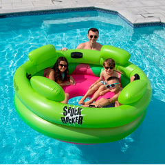 75" Bright Green and Pink Inflatable Shock Rocker Swimming Pool Float