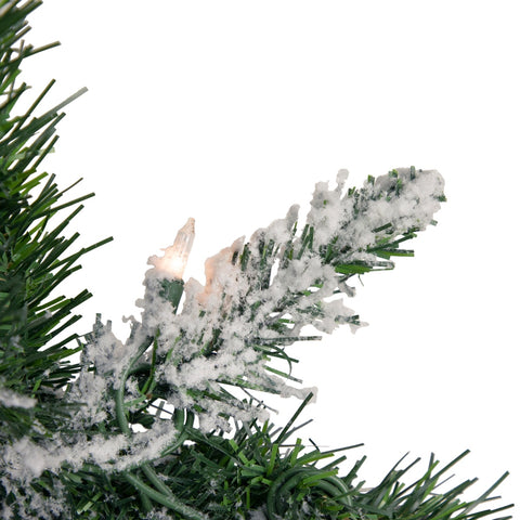 Pre-Lit Flocked Madison Pine Artificial Christmas Garland - 9' X 10" - Clear Lights