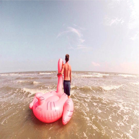 Inflatable Pink Giant Flamingo Swimming Pool Ride-on Float Toy - 78"