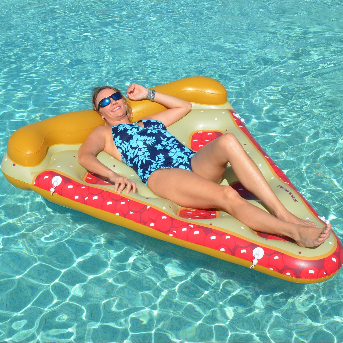  Swim Central Inflatable Brown and Red Cherry Pie Slice Swimming Pool Float Raft  72-Inch - Default Title - Bonton