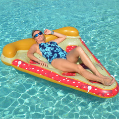 Inflatable Brown and Red Cherry Pie Slice Swimming Pool Float Raft  72-Inch