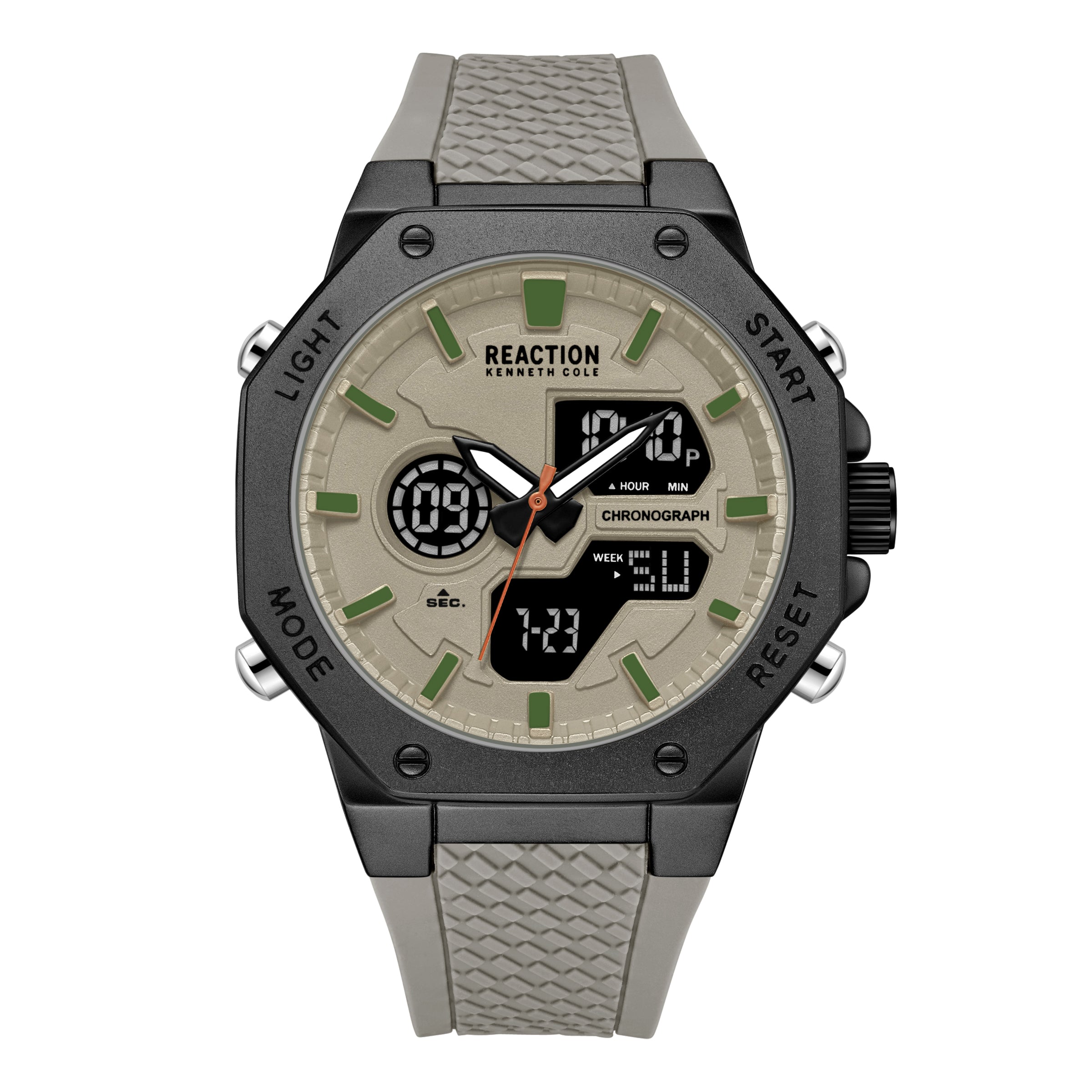  Reaction by Kenneth Cole Mens Analog Digital Watch 7 - Grey - Bonton