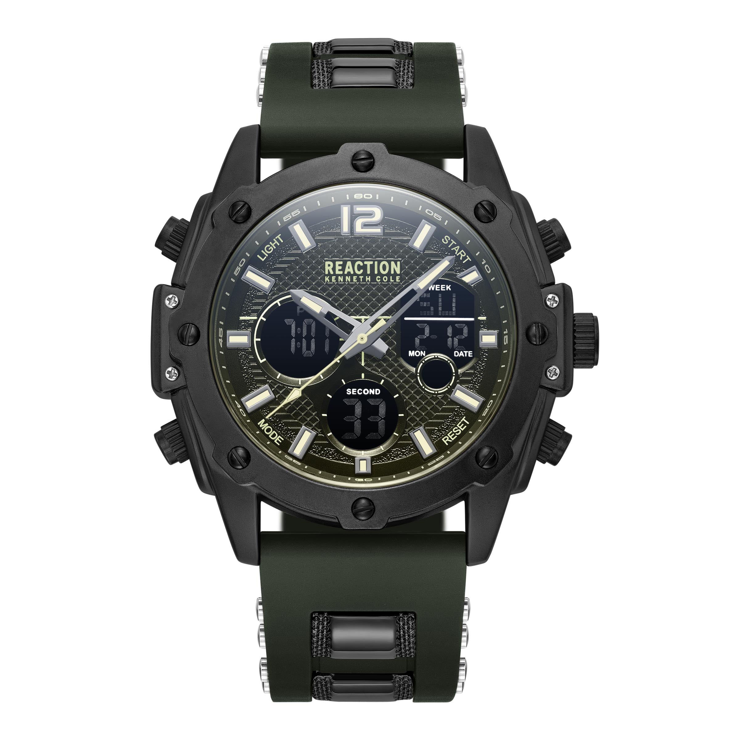  Reaction by Kenneth Cole Mens Analog Digital Watch 8 - Green - Bonton