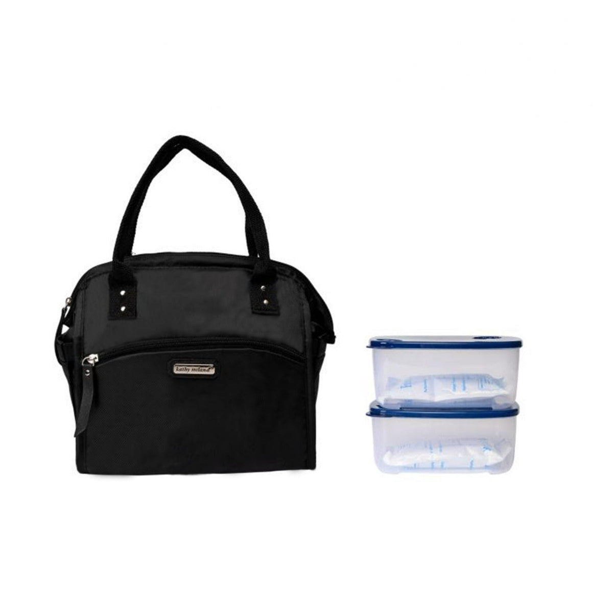  Kathy Ireland Kathy Ireland Leah Wide Mouth Lunch Tote - Black - Bonton