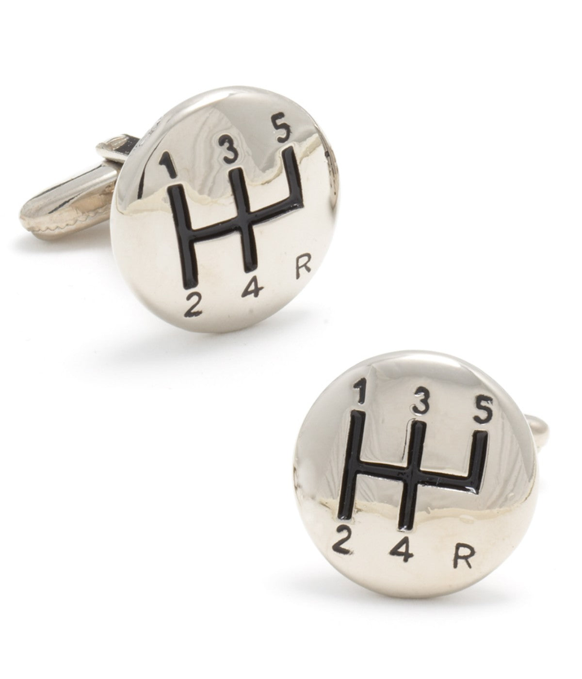  Cufflinks Gear Shifter Cufflinks - Silver - Bonton