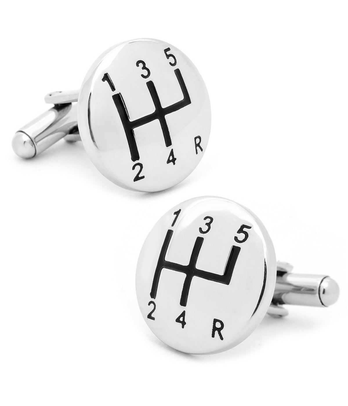  Cufflinks Gear Shifter Cufflinks - Silver - Bonton