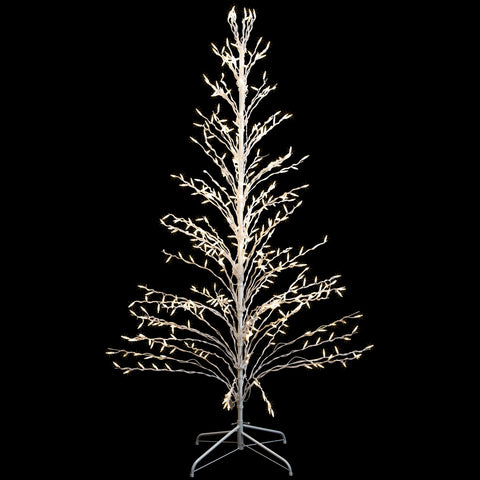 Lighted Cascade Twig Outdoor Christmas Tree - 6' - White - Clear Lights