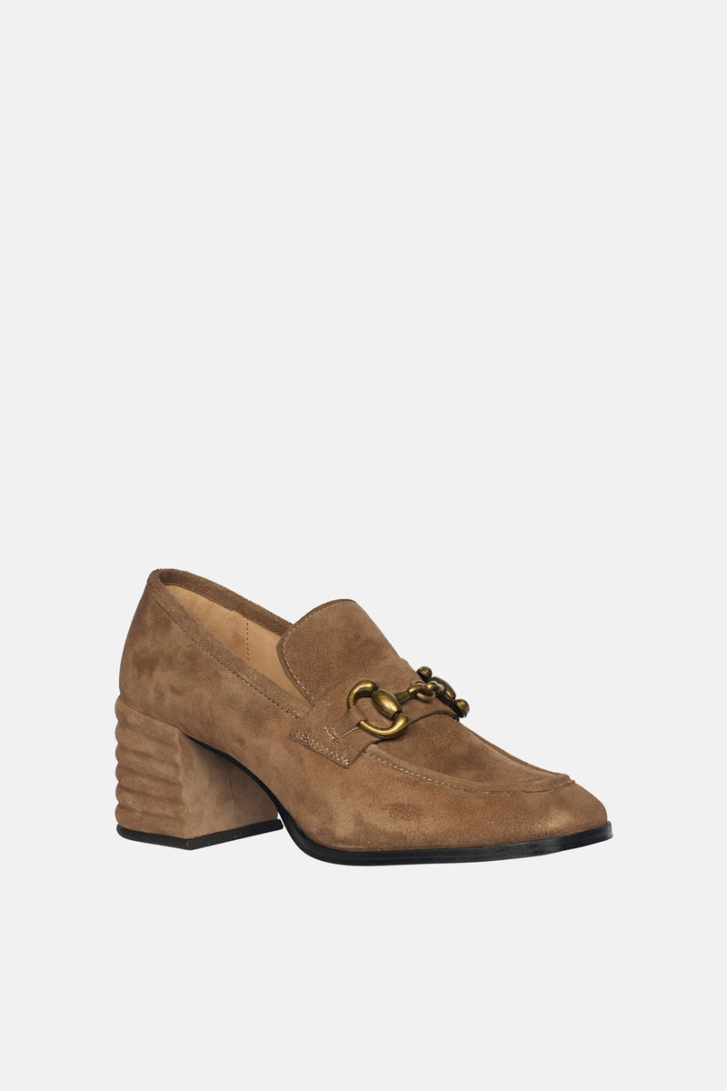  Saint G Vera Suede - Heeled Loafers - Dark Taupe - Bonton