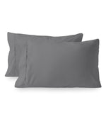 Cotton 400TC Percale Pillowcases Set of 2 Dark Gray