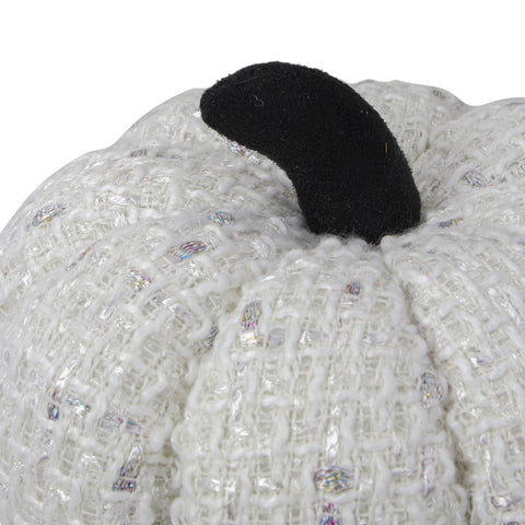 Knitted Fall Harvest Pumpkin - 7" - Ivory