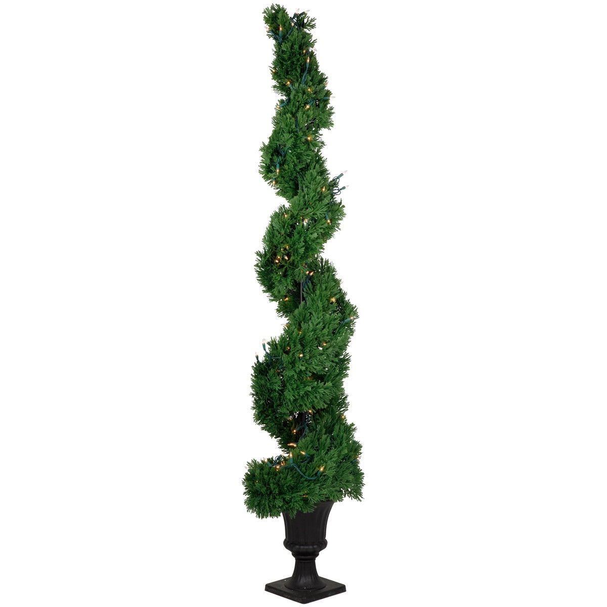  Northlight Real Touch™ Pre-Lit Artificial Cedar Spiral Topiary Tree  Clear Lights - 5.5' - Default Title - Bonton