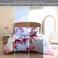 Blooming Peonies 5 Piece Reversible Comforter Set