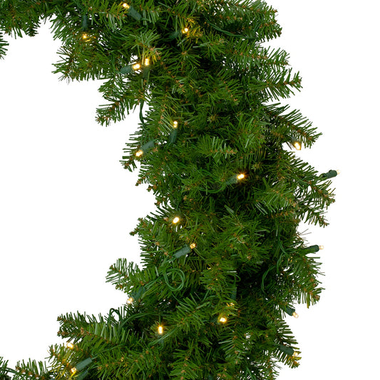 Pre-Lit Northern Pine Artificial Christmas Wreath - 36" - Warm White LED Lights