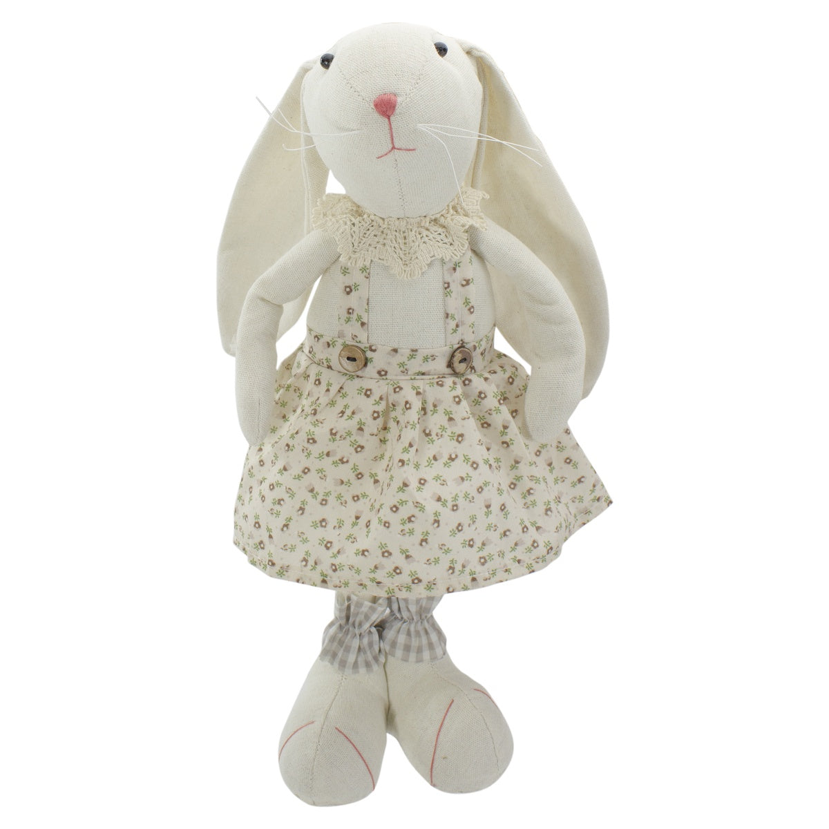  Northlight Standing Easter Bunny Rabbit Girl With Floral Dress Spring Figure - 14.5