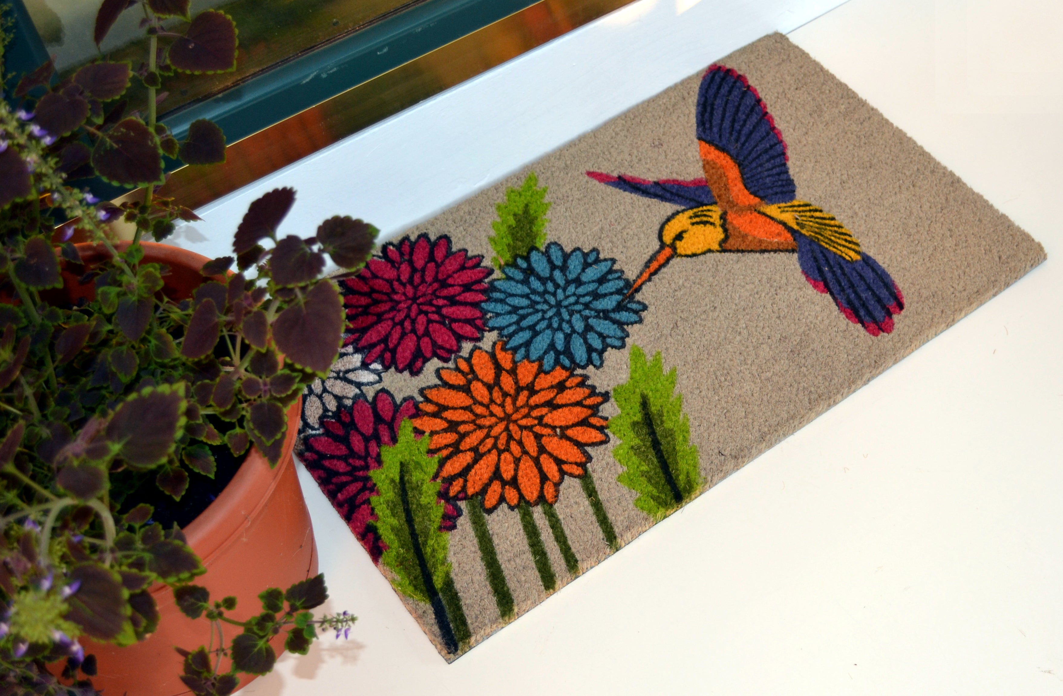  Imports Decor Blue Hummingbird Doormat - N/A - Bonton