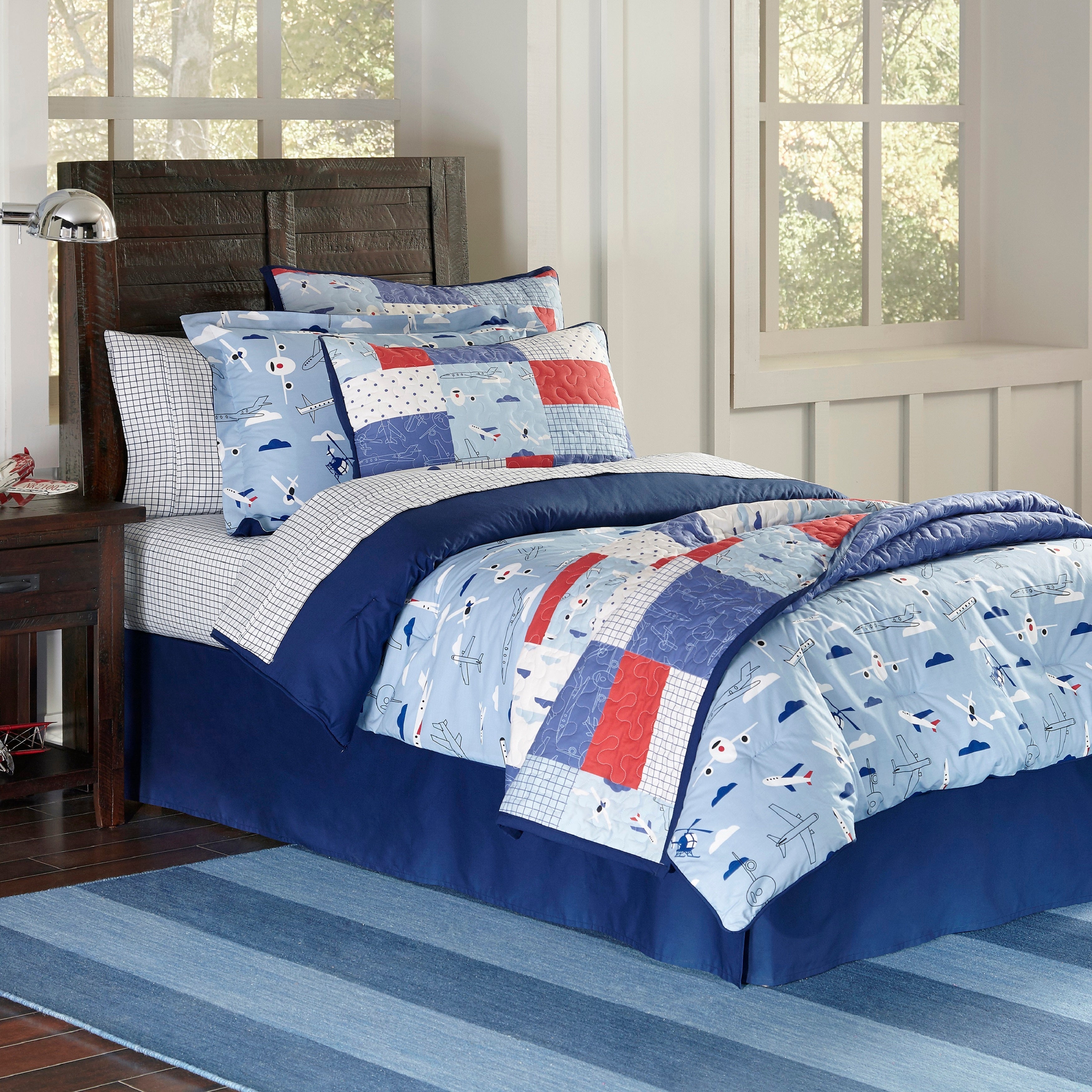  Airplane Comforter Set & Euro Shams - Airplanes - Bonton