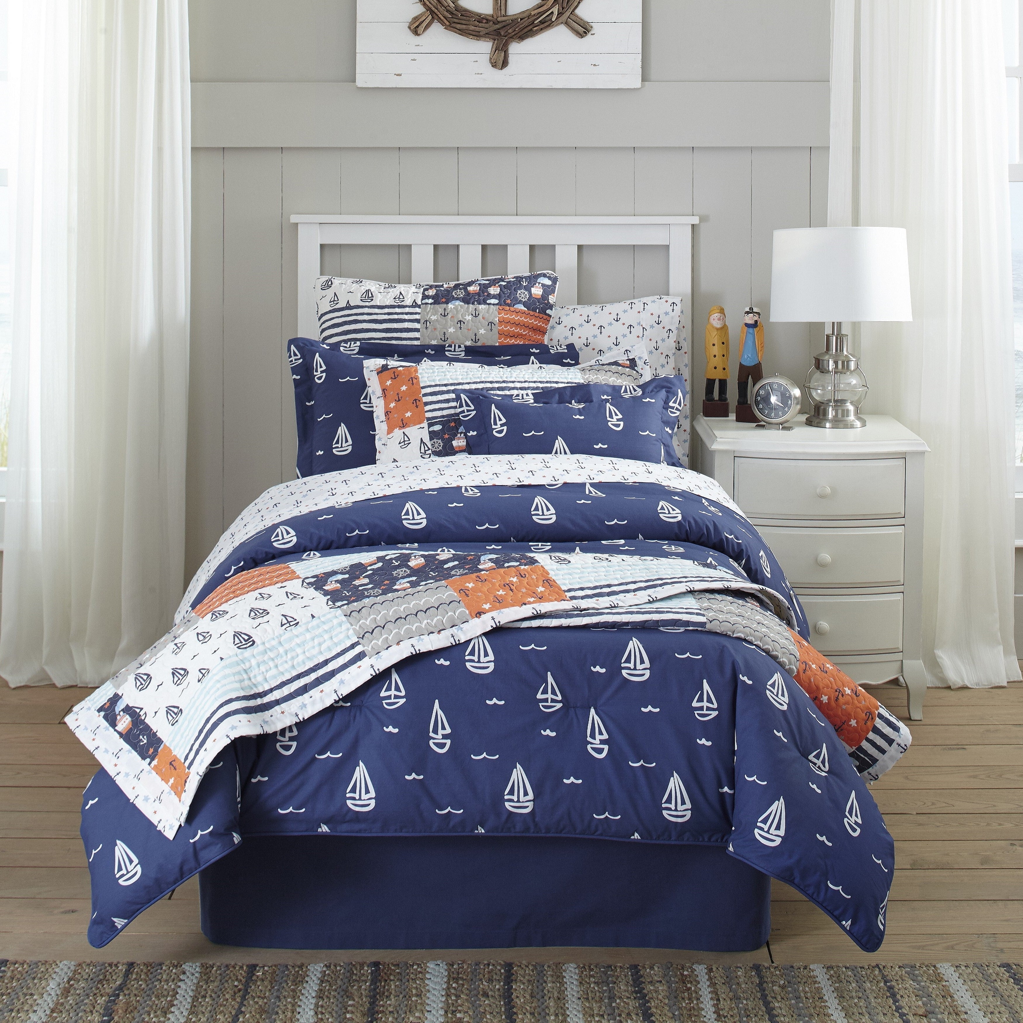  Lullaby Bedding Away At Sea Comforter Set & Shams - Away at Sea - Bonton