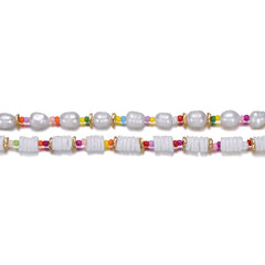 Kids 14k Gold Plated Multi Color Beads With Freshwater Pearls Necklace