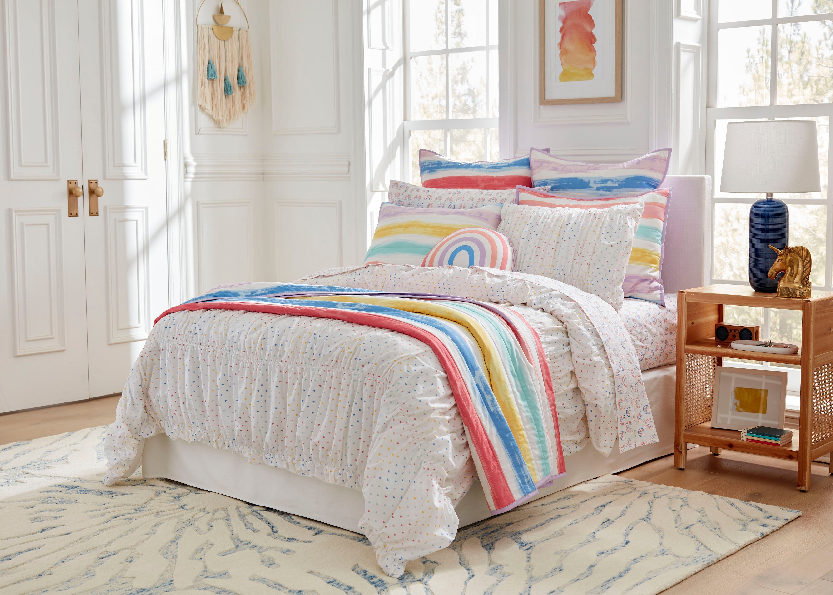  Lullaby Bedding Tiny Hearts 200 Thread Count Comforter Set - Multi - Bonton