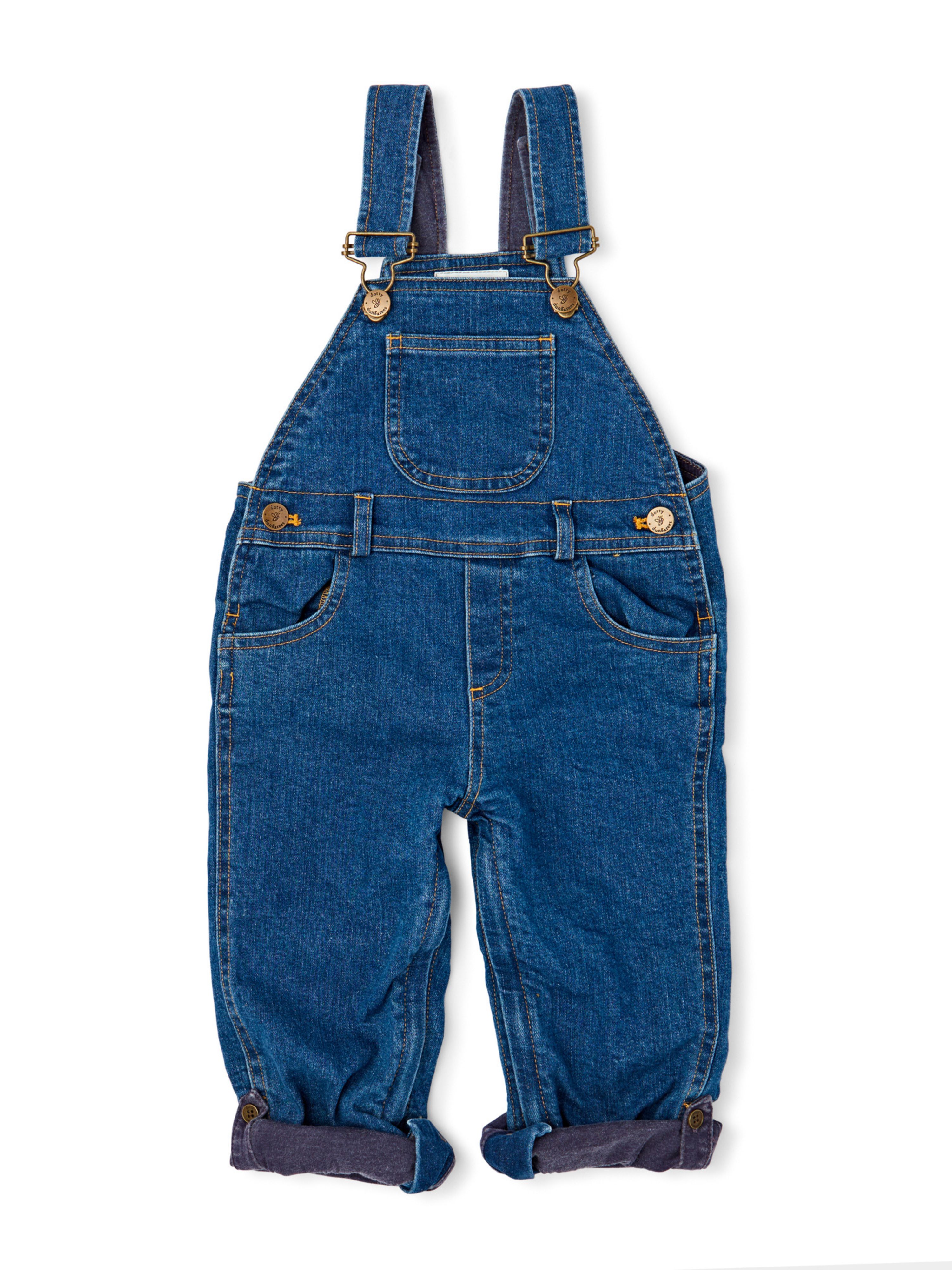  Dotty Dungarees Classic Stonewash Denim Overalls - Blue - Bonton