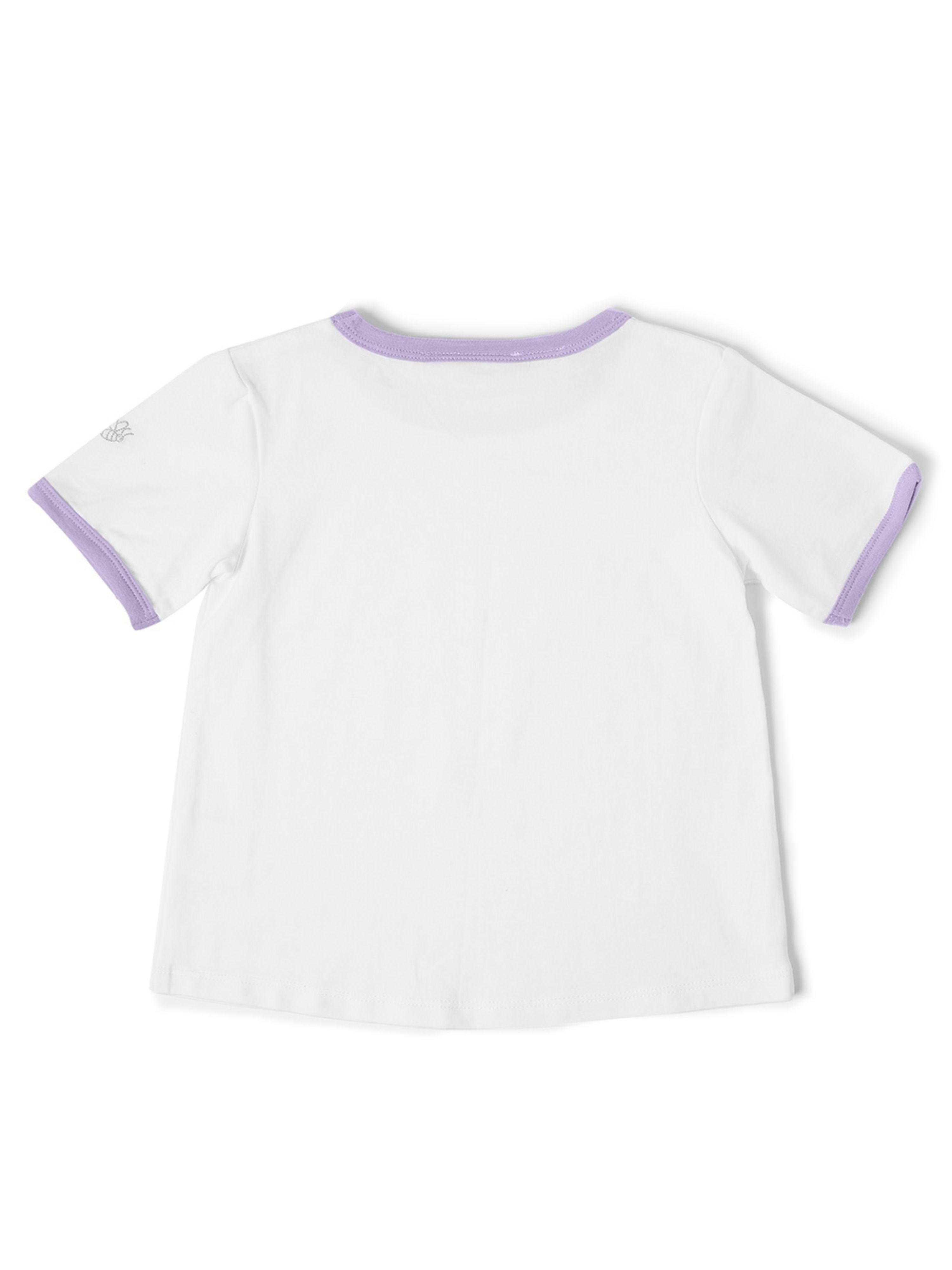  Dotty Dungarees Short Sleeve Cotton Ringer Jack Tee - Lilac - Bonton