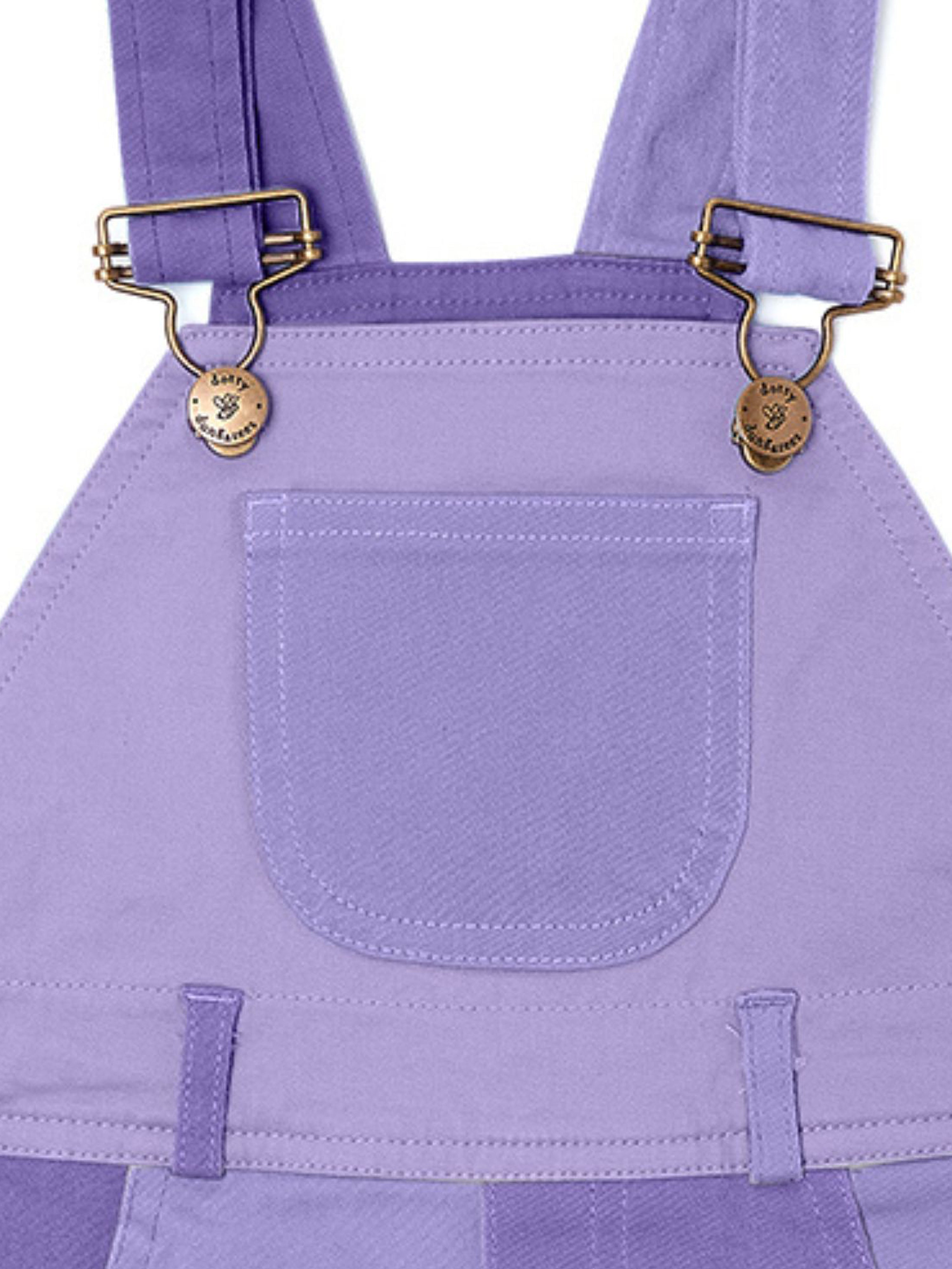  Dotty Dungarees Tonal Colourblock Overall Shorts - Purple - Bonton