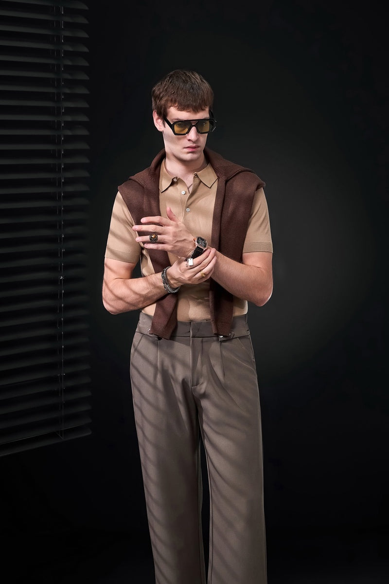  Barocco Kingsley Side-Tab Trousers BROWN - BROWN - Bonton