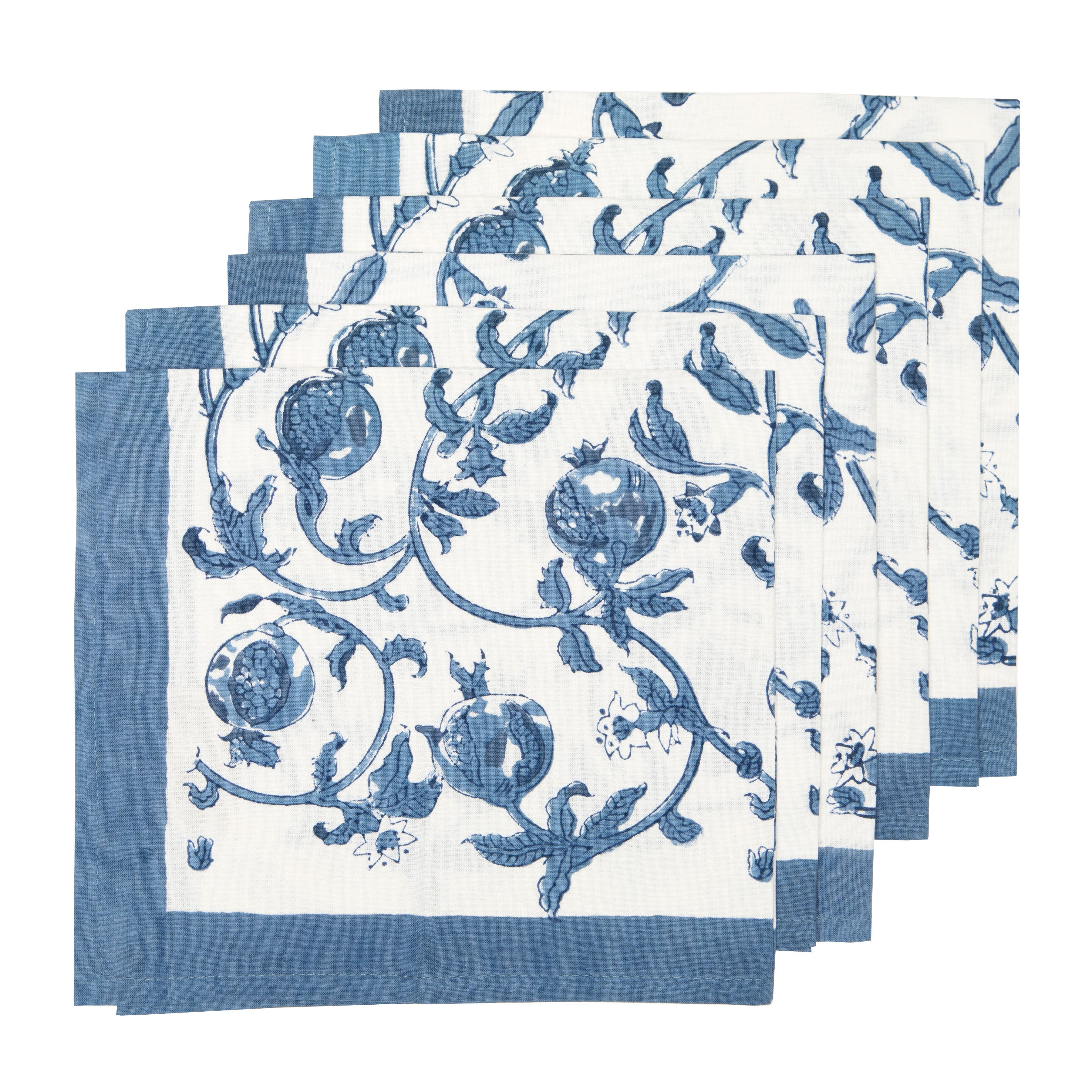  Couleur Nature Cornflower Blue Napkins Set of 6 - Blue - Bonton