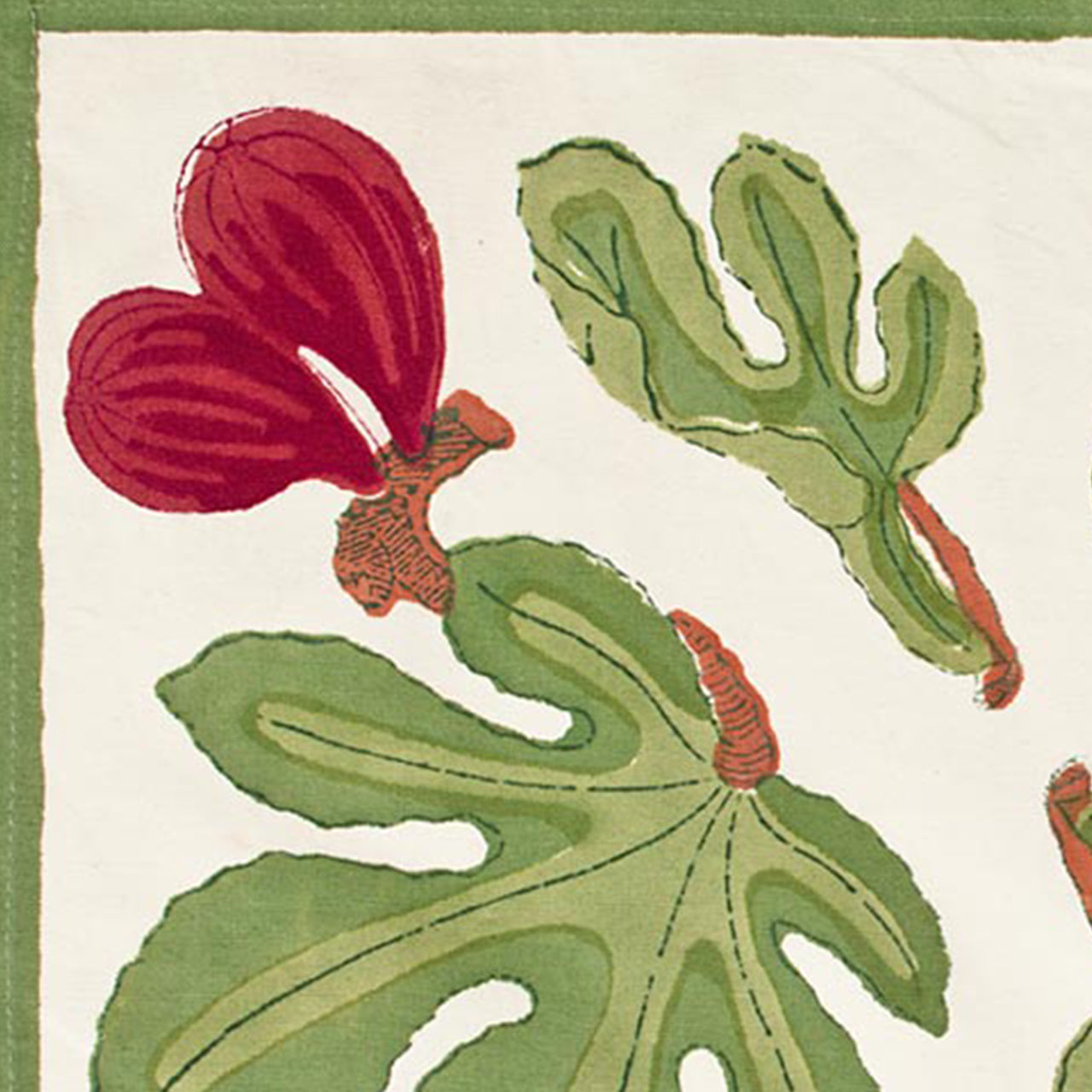  Couleur Nature Fig Red/Green Placemats Set of 6 - Red/Green - Bonton