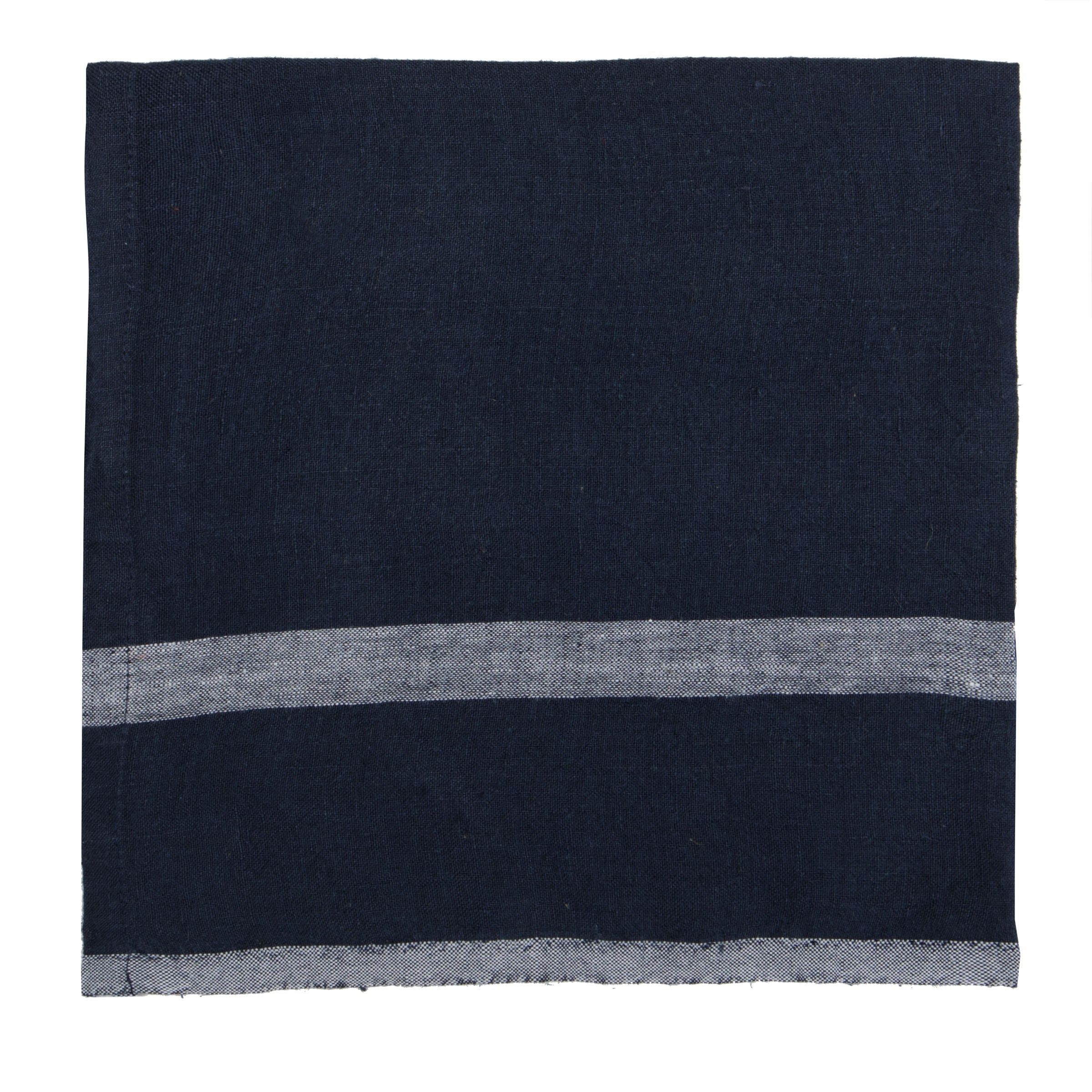  Couleur Nature Laundered Linen Napkins Set of 4 - Indigo/White - Bonton