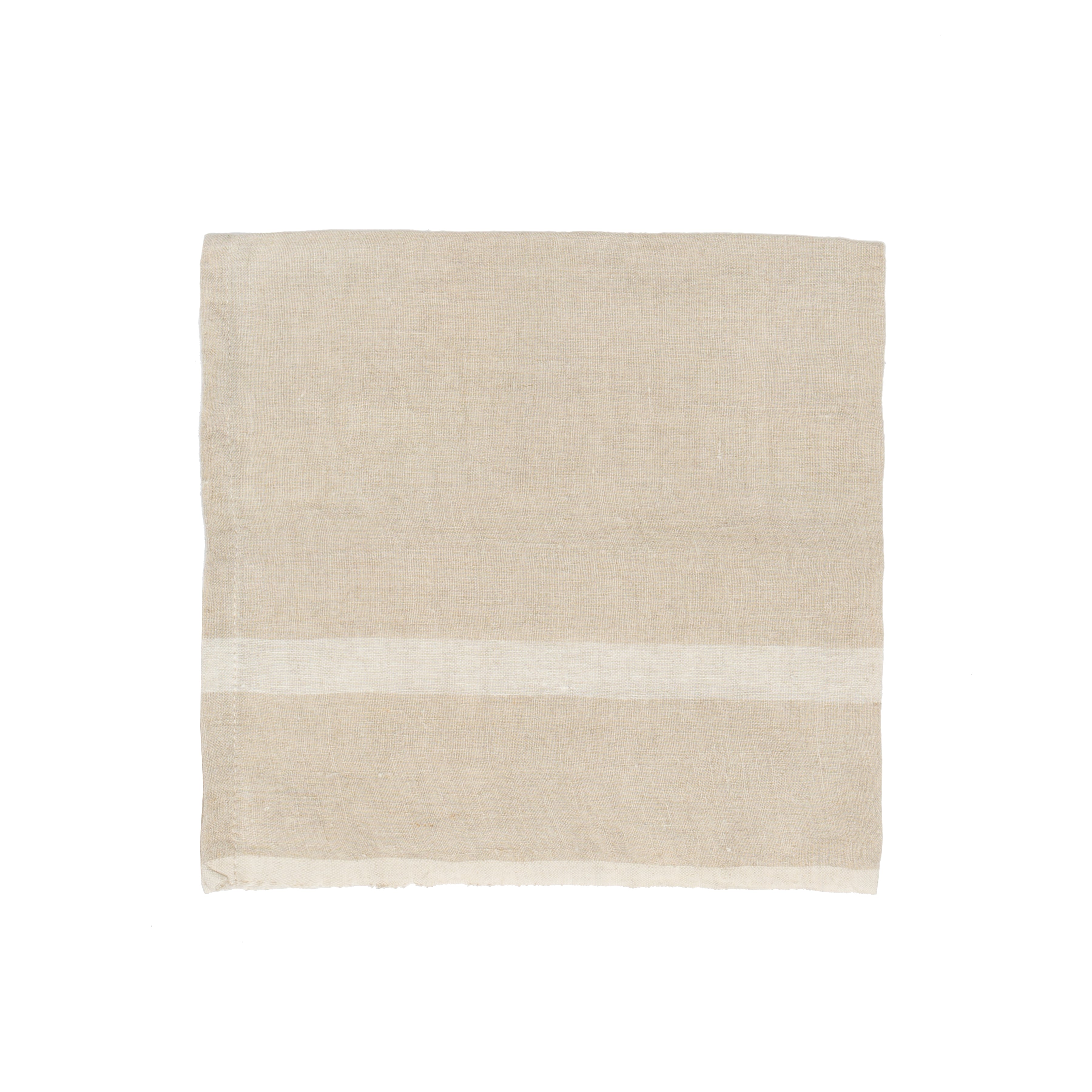  Couleur Nature Laundered Linen Napkins Set of 4 - Natural/White - Bonton