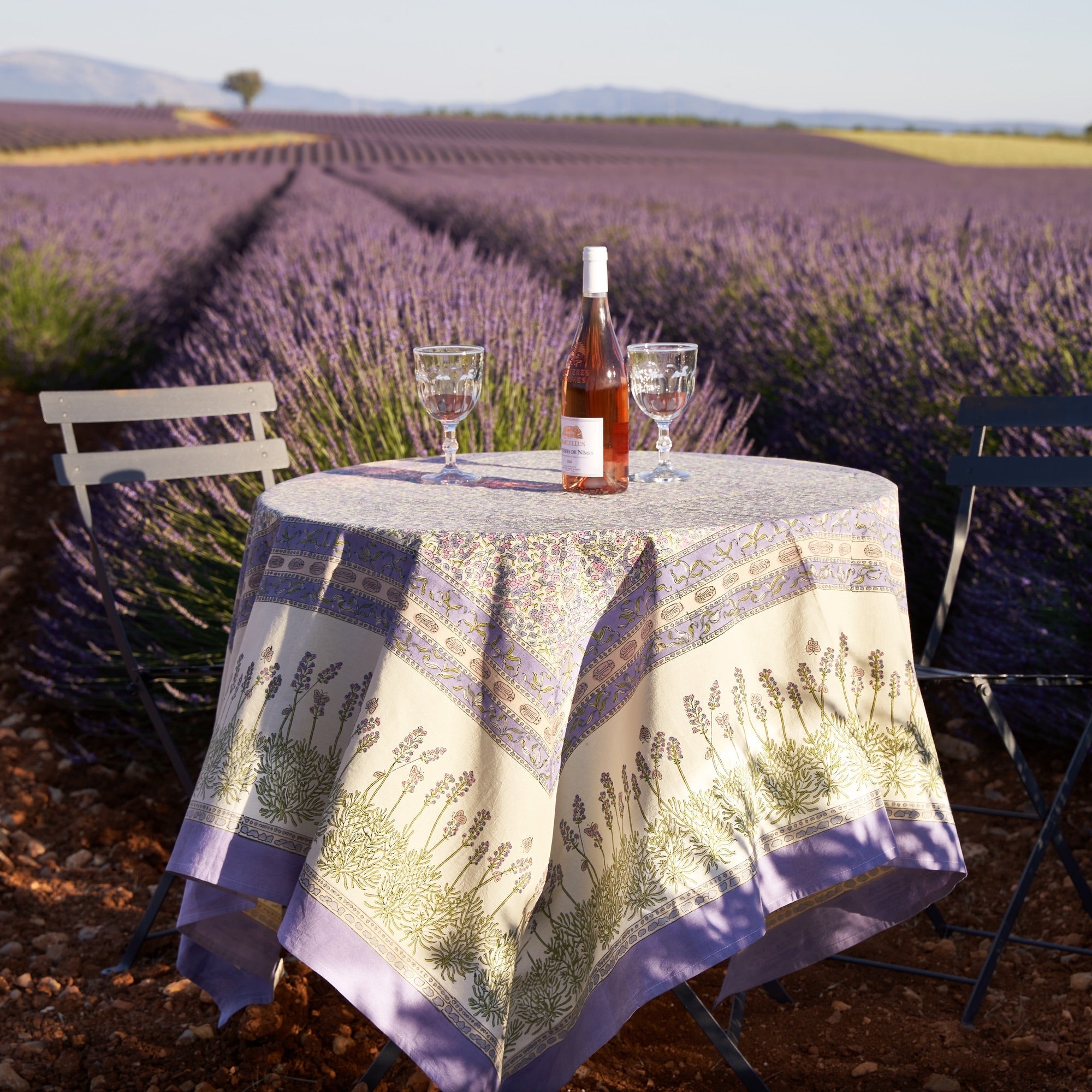  Couleur Nature Lavender Purple Tablecloth - Purple - Bonton