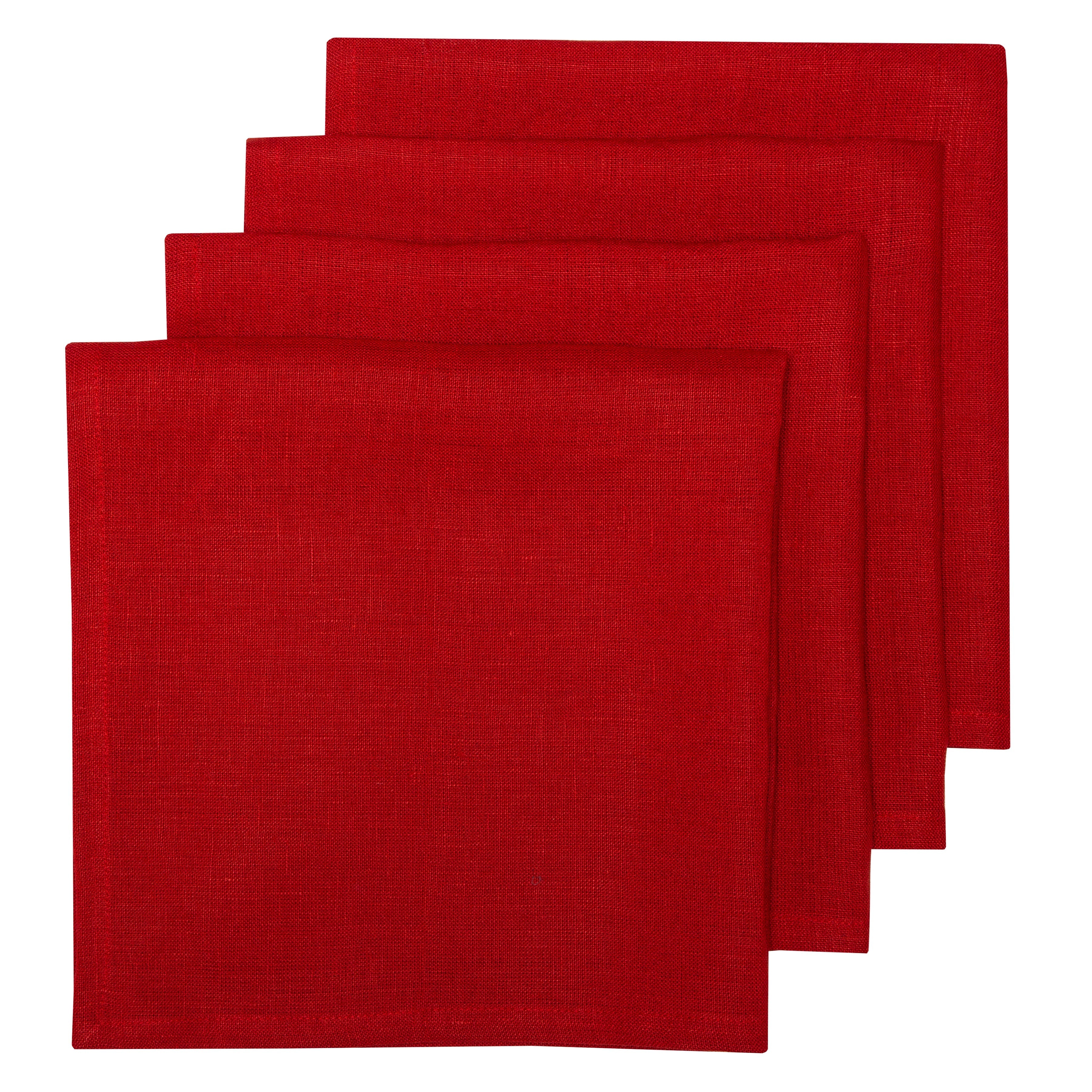  Couleur Nature Palma Handwoven Napkins Set of 4 - Red - Bonton